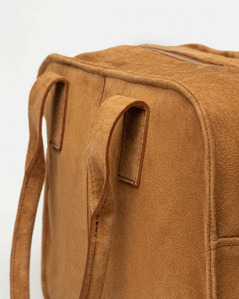 Bolso Capri en cuero gamuza Cuoio