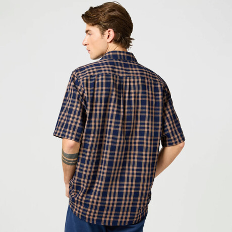 Camisa Wrangler de Hombre -SS 1 PKT- 112362734RAWUMBERINDIGO ELD