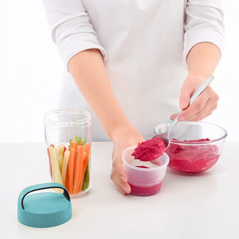 Recipiente Hermético Portátil para Ensaladas y Comidas Lekué Celeste