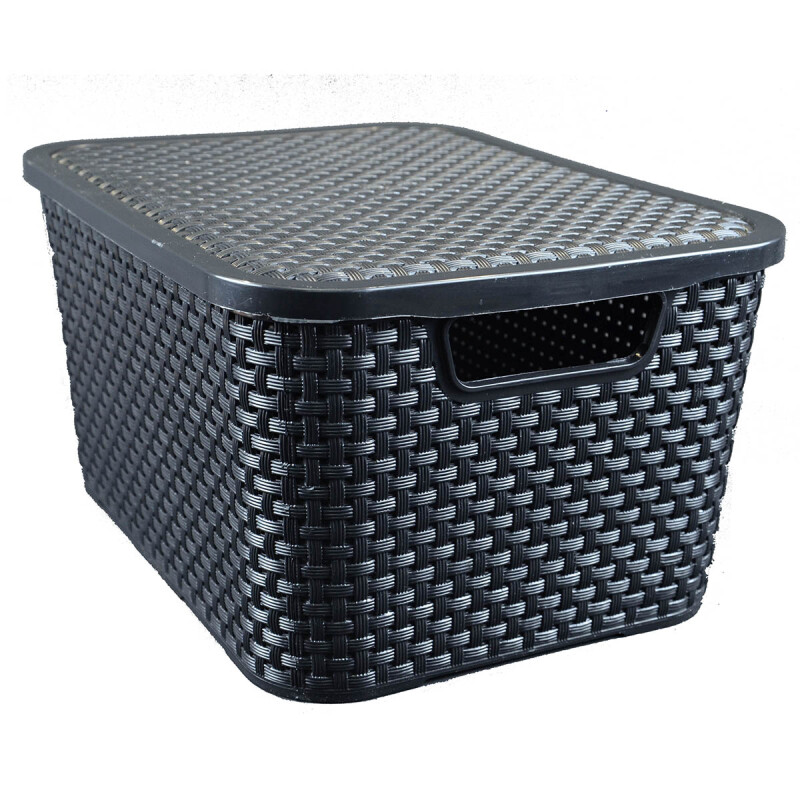 Set x5 Caja ratán 7 lts NEGRO