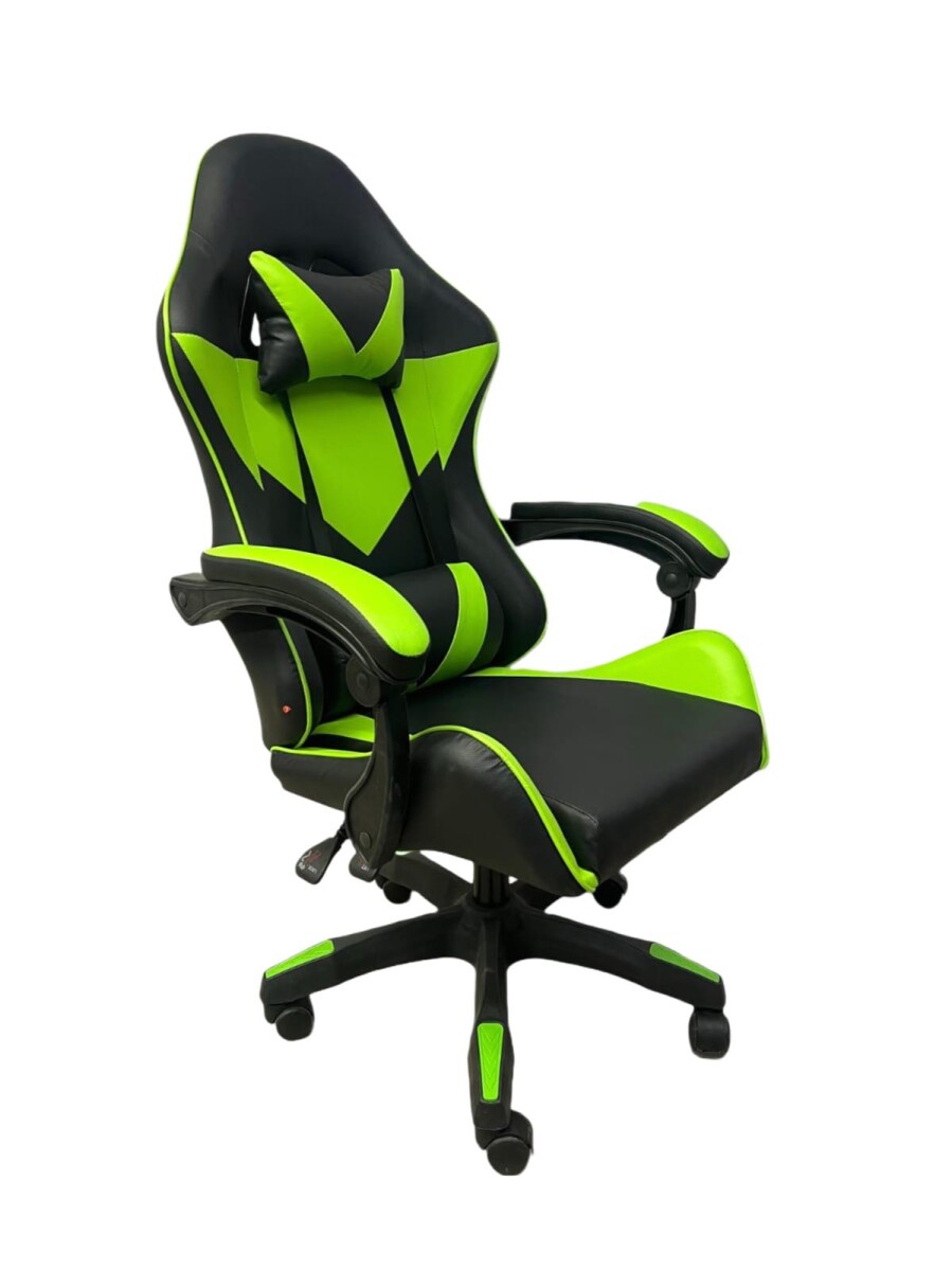 Silla Gamer Negra/Verde en PVC con Sistema Basculante 