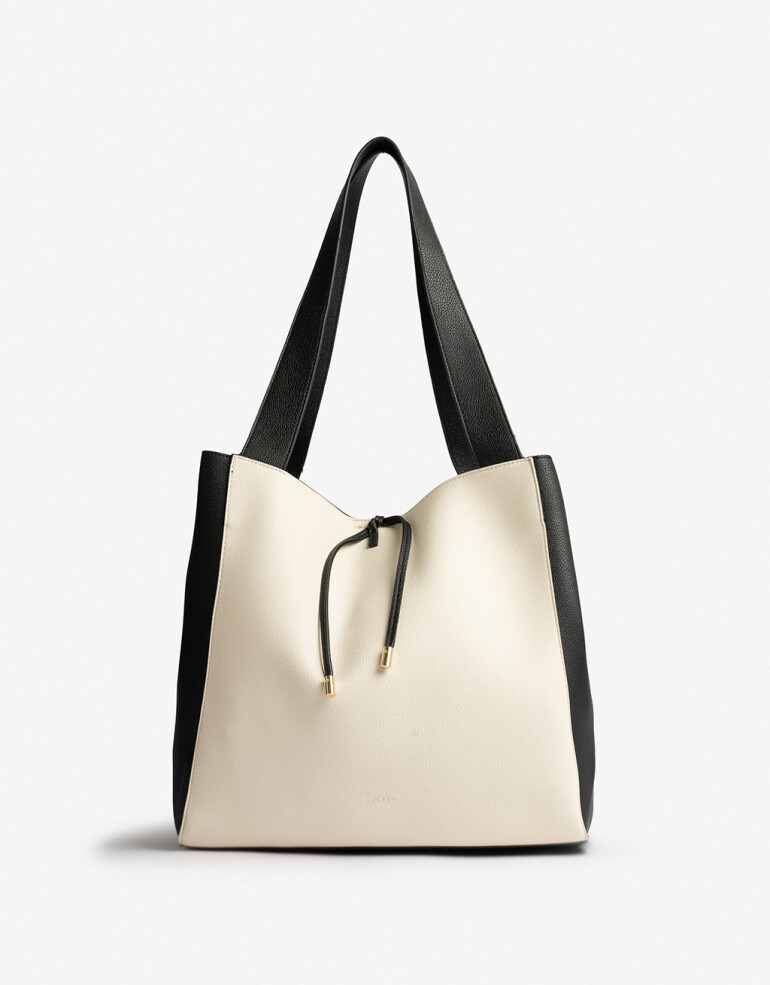 Shopper Basicos Shopper Con Bolso Bicolor - Combinacion Bicolor