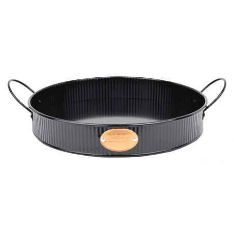 Bandeja De Metal Galvanizado Con Asas Negro 30x5cm Bandeja De Metal Galvanizado Con Asas Negro 30x5cm