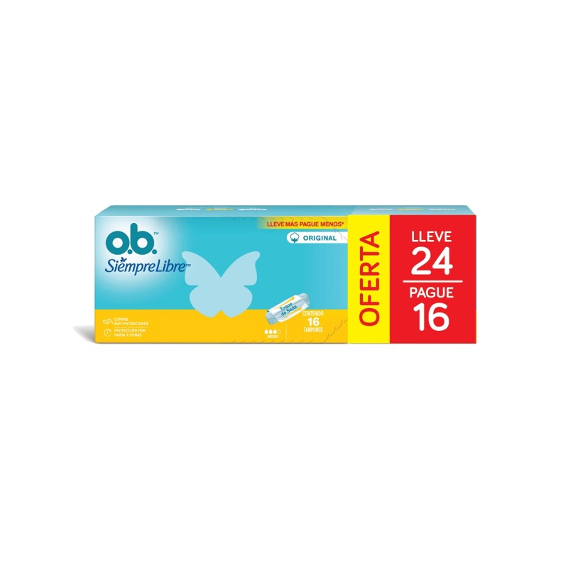 Tampones Ob Medio 16 + 8 Uds. Tampones Ob Medio 16 + 8 Uds.