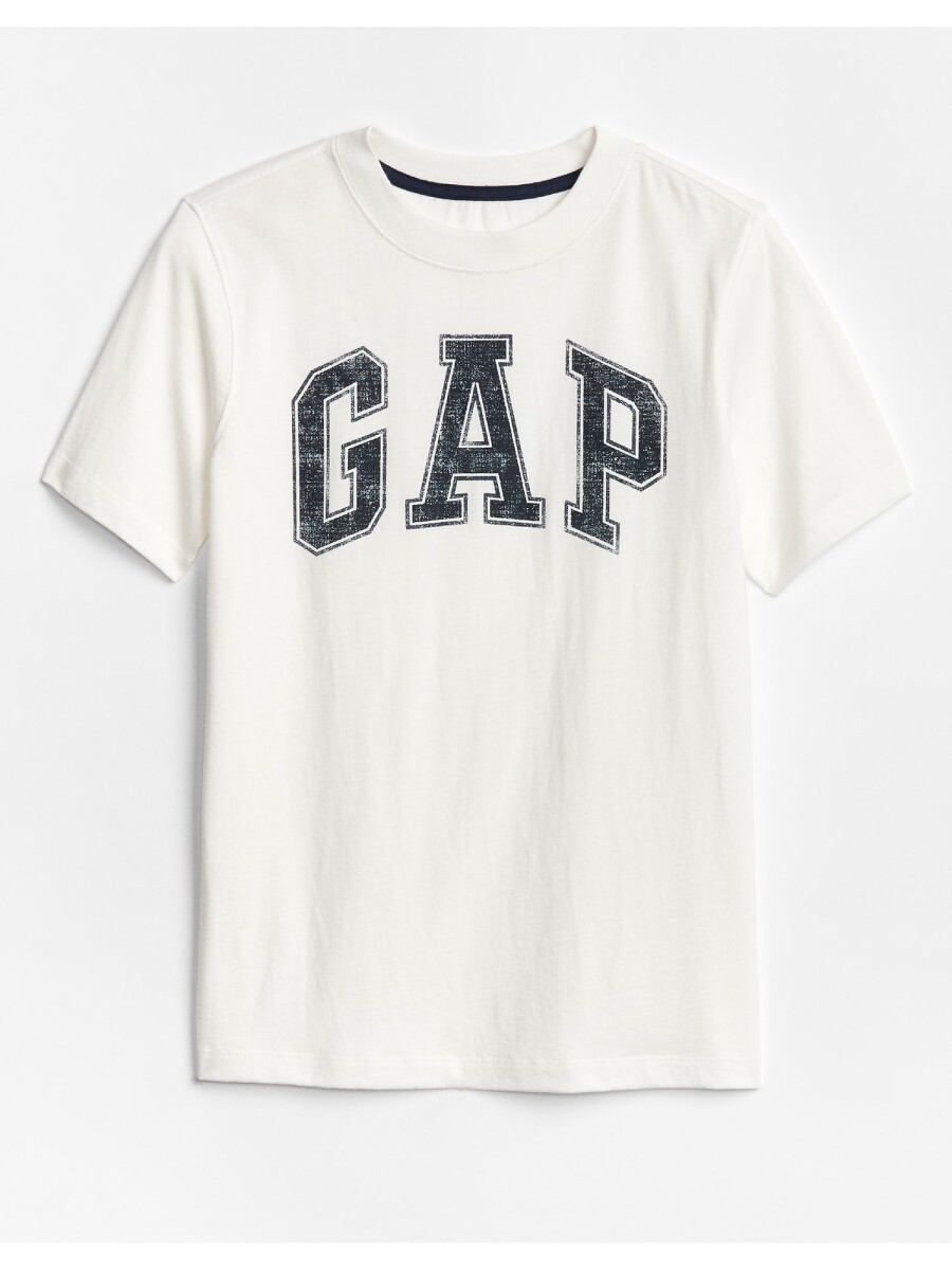 Remera Manga Corta Logo Gap Niño - New Off White 