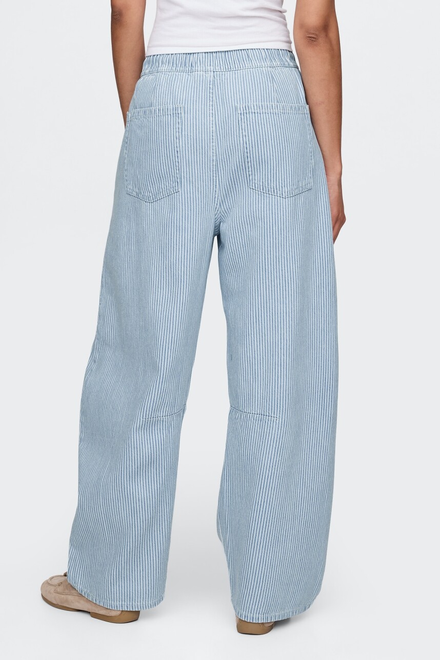 Jean Horseshoe A Rayas Mujer Blue Railroad Stripe