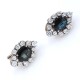 Par de caravanas oro 18k, zafiros azules y brillantes Par de caravanas oro 18k, zafiros azules y brillantes