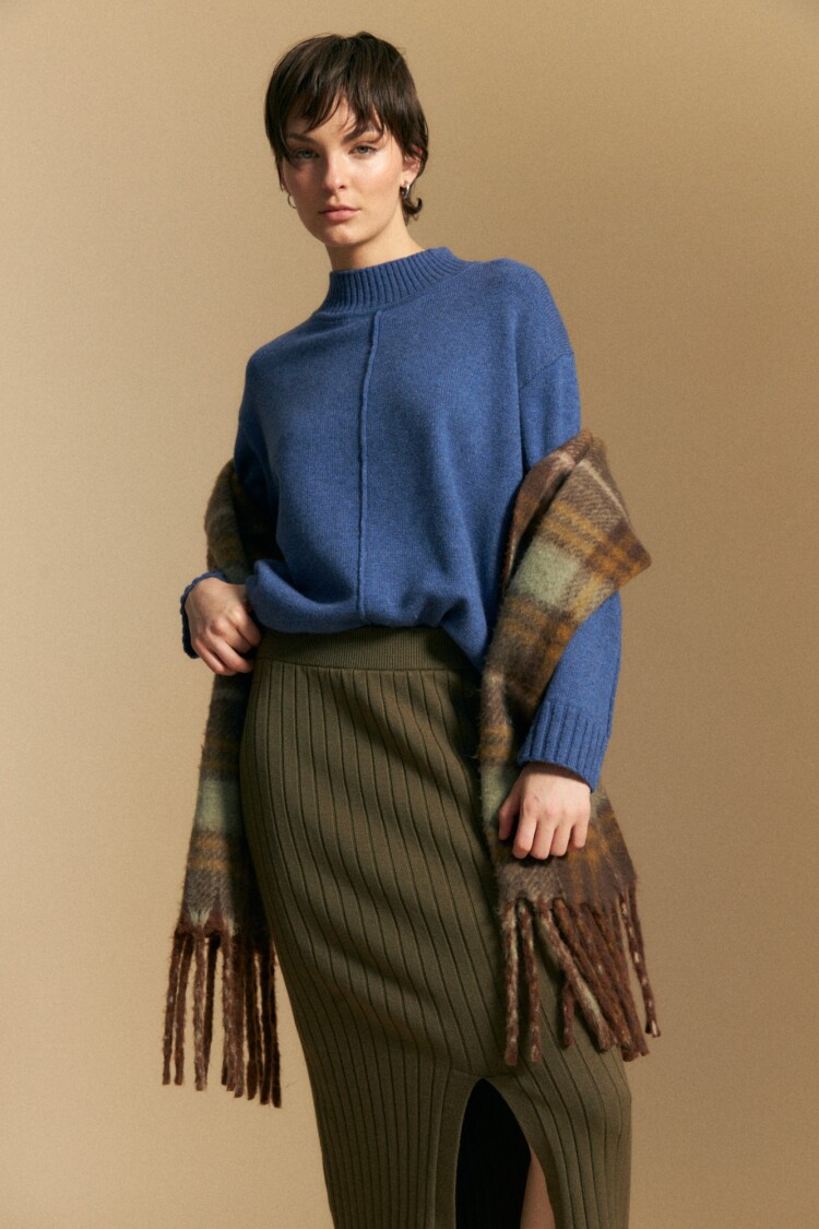 FALDA PUNO Verde Musgo