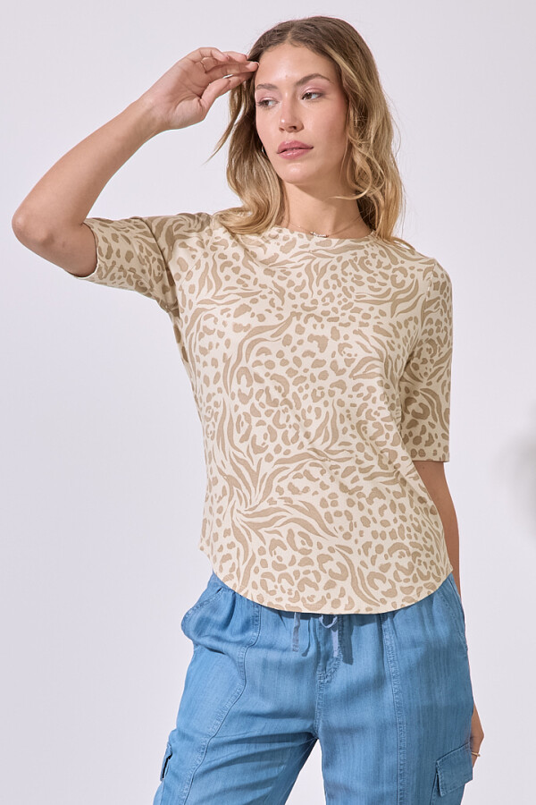 Remera Garden BEIGE/MULTI