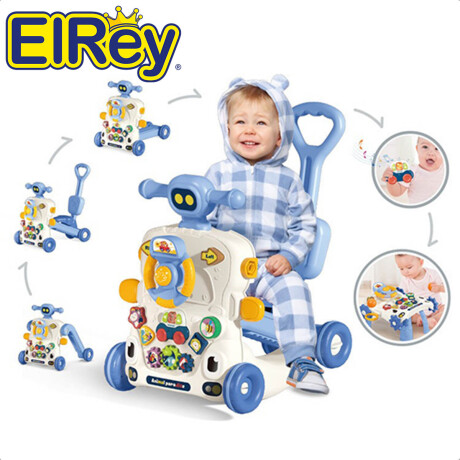 Andador Caminador Bebé Musical Buggy con Guía 6 En1 Celeste