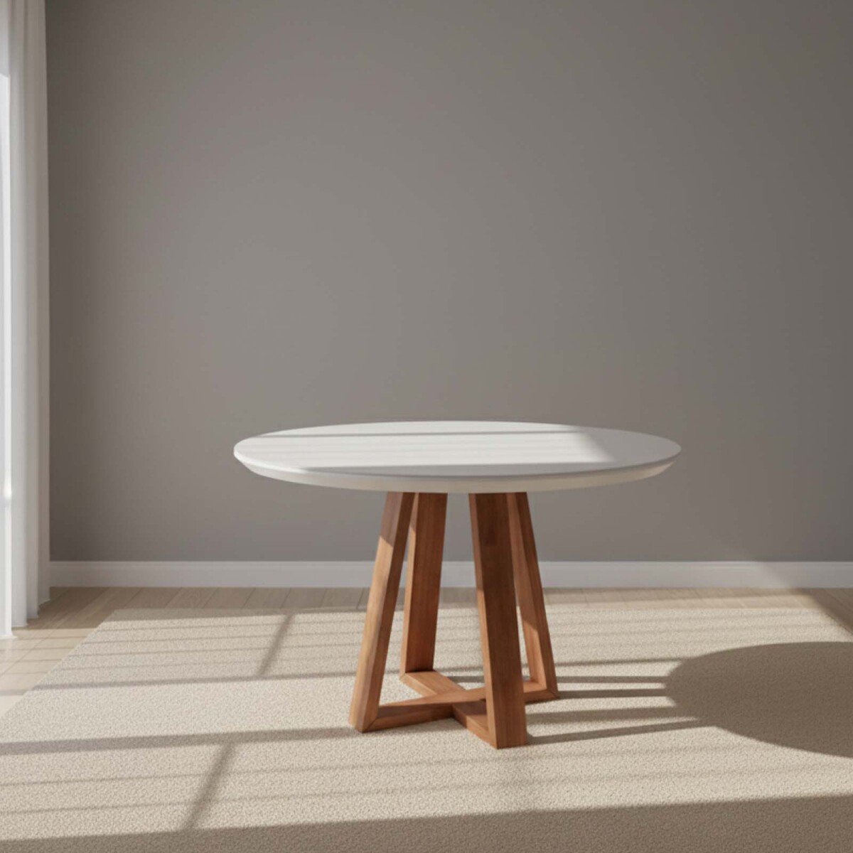 MESA DE COMEDOR - MDF-Y-MADERA BLANCO BENNETT 
