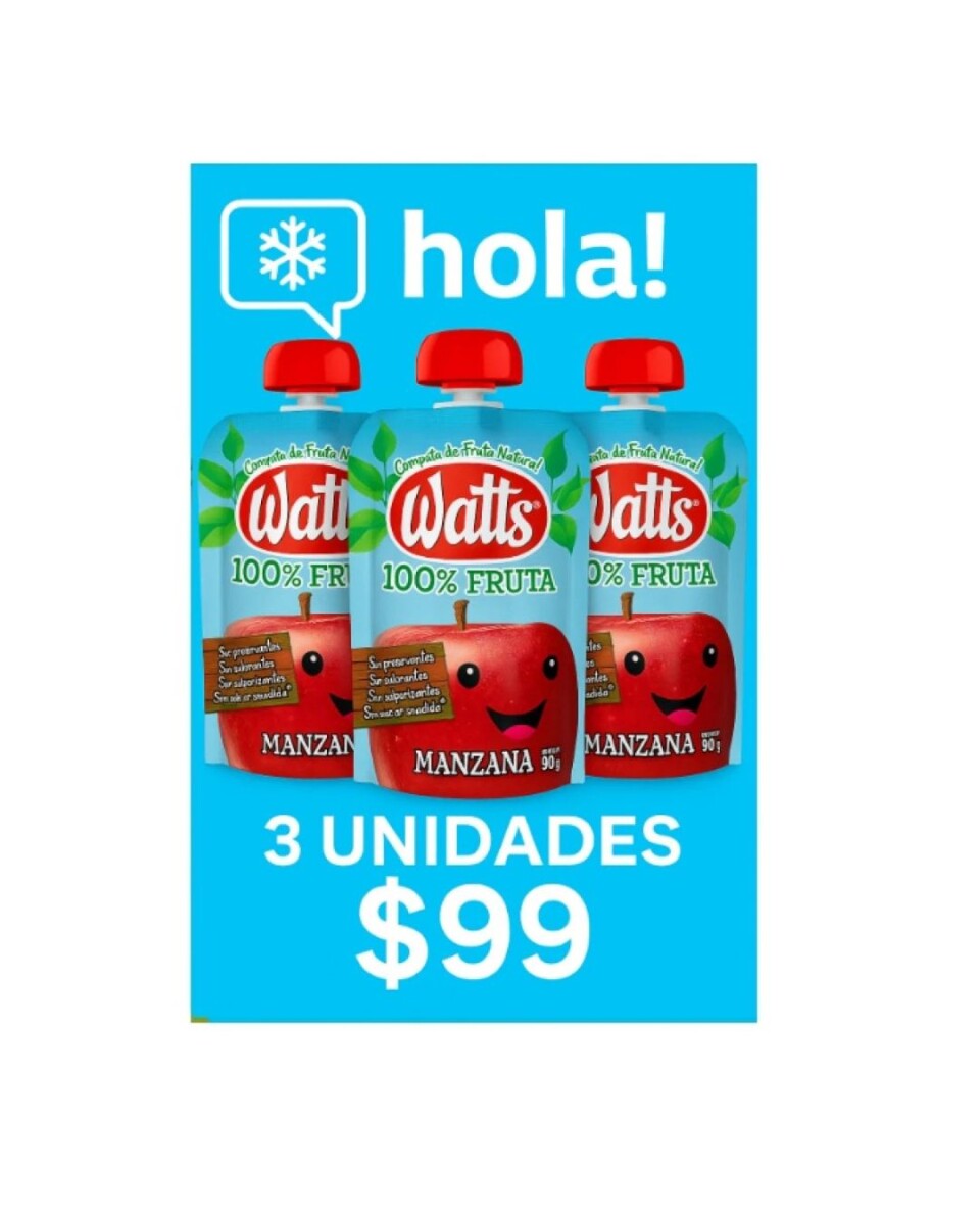 COMPOTA WATTS SABOR MANZANA 3X $99 