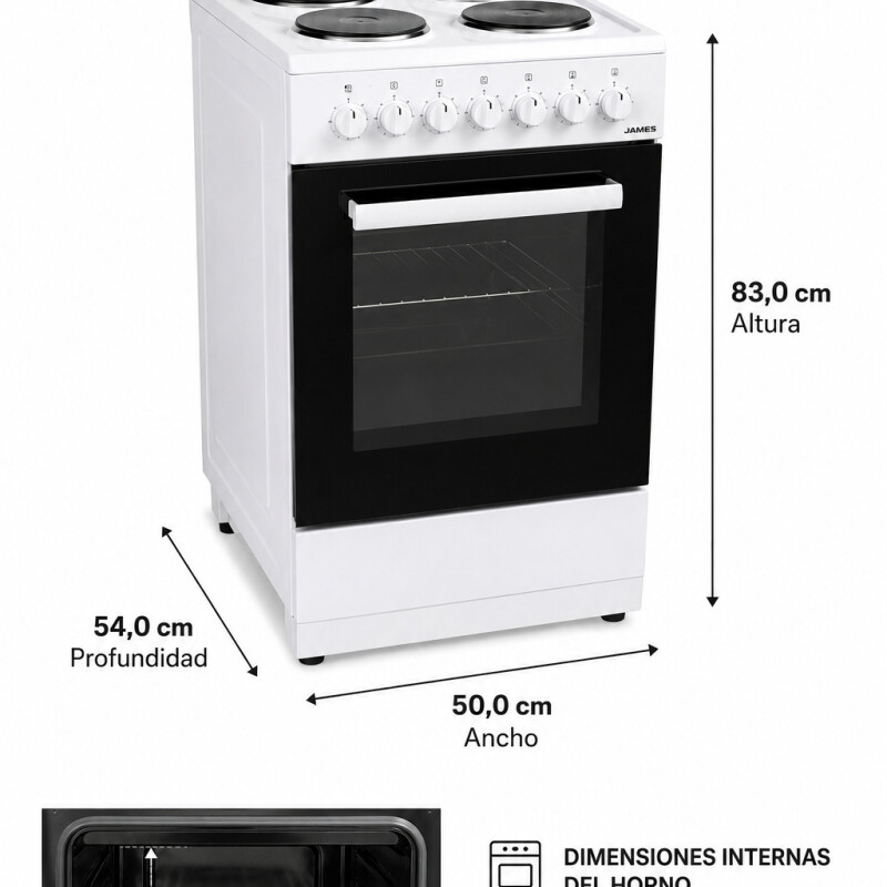 Cocina Electrica James 4 Discos Blanca C 801AR TKS Cocina Electrica James 4 Discos Blanca C 801AR TKS