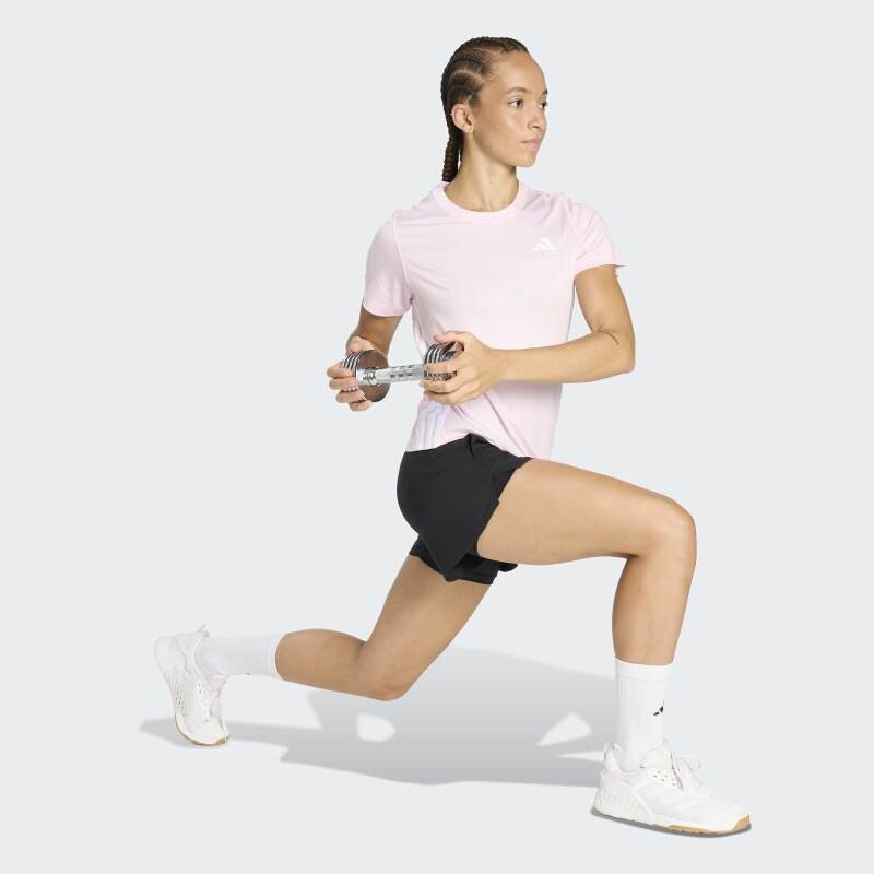 Remera Adidas Train Essentials 3 Rayas Rosa