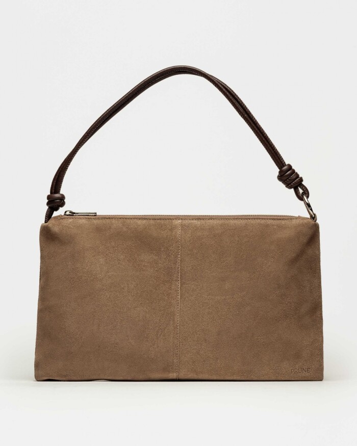 Mini bag Parf en cuero gamuza Taupe