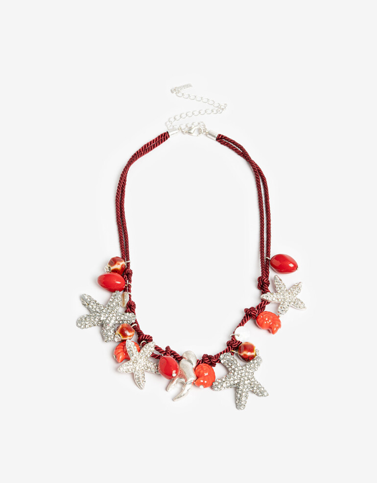 Collares Cortos Cordón Collar Corto Multidijes Estrella - Rojo Medio