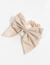 Skunzies Moño Scrunchie Con Moño. - Blanco Crema