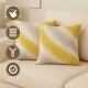 Set x2 funda de almohadones lisa 43 x 43 cm RAYAS MOSTAZA