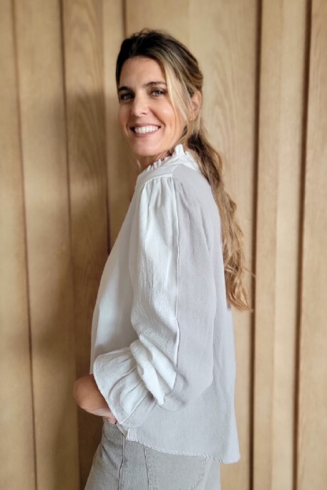 Blusa Copenhague Combinado crudo gris