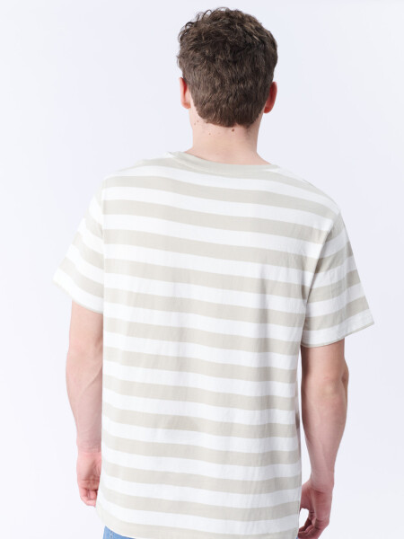 Remera Rayada Blanco Y Beige