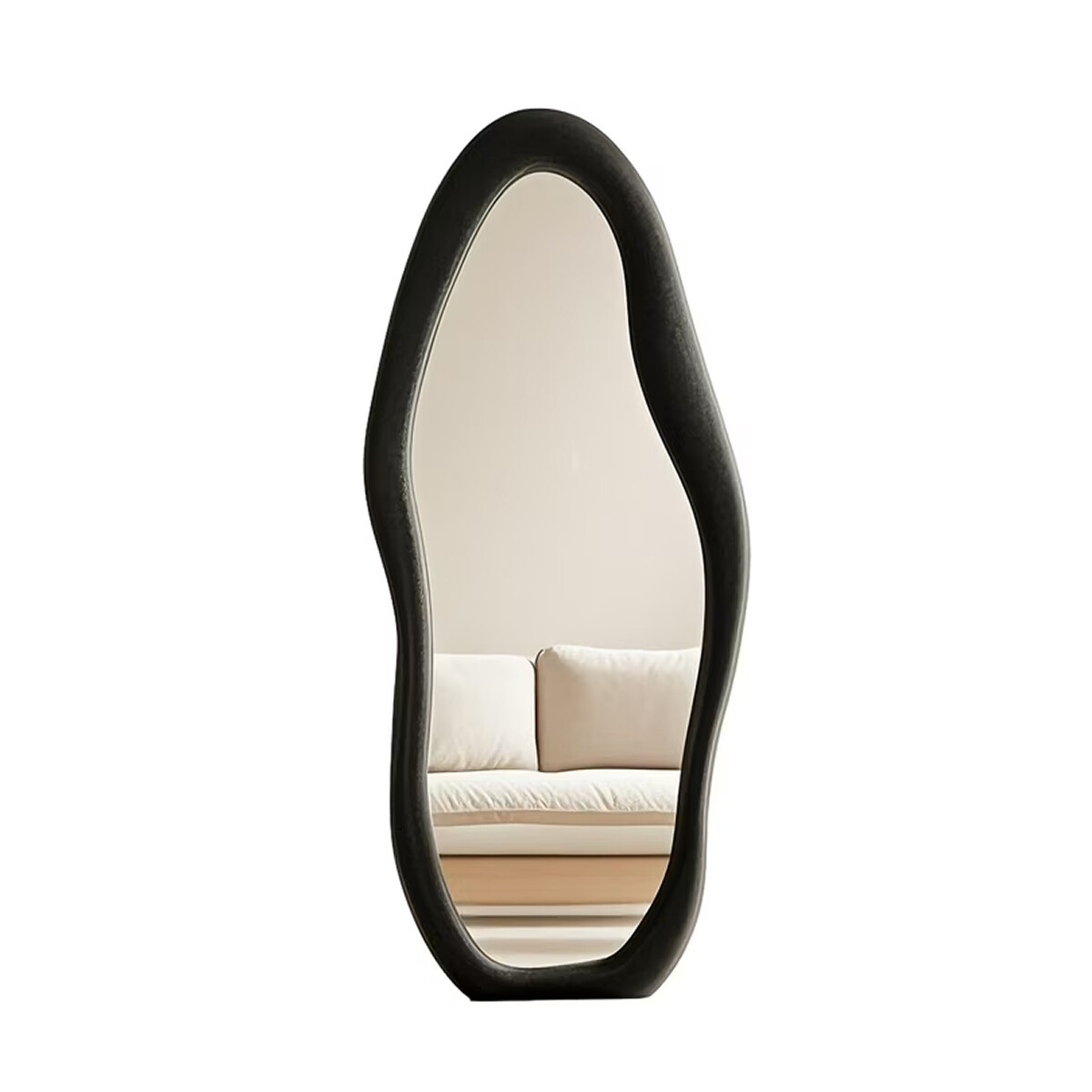 Espejo de pie Irregular con borde velvet - 60x160cm - Negro 