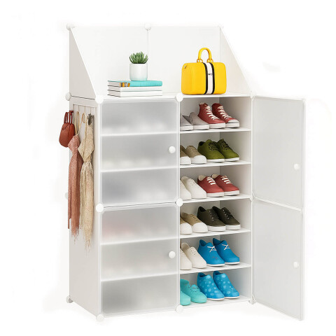 Estante Organizador Multiuso IMBACK IBK-PLC004 | Zapatera, Ropa y Accesorios con Puertas Esmeriladas Blanco Estante Organizador Multiuso IMBACK IBK-PLC004 | Zapatera, Ropa y Accesorios con Puertas Esmeriladas Blanco