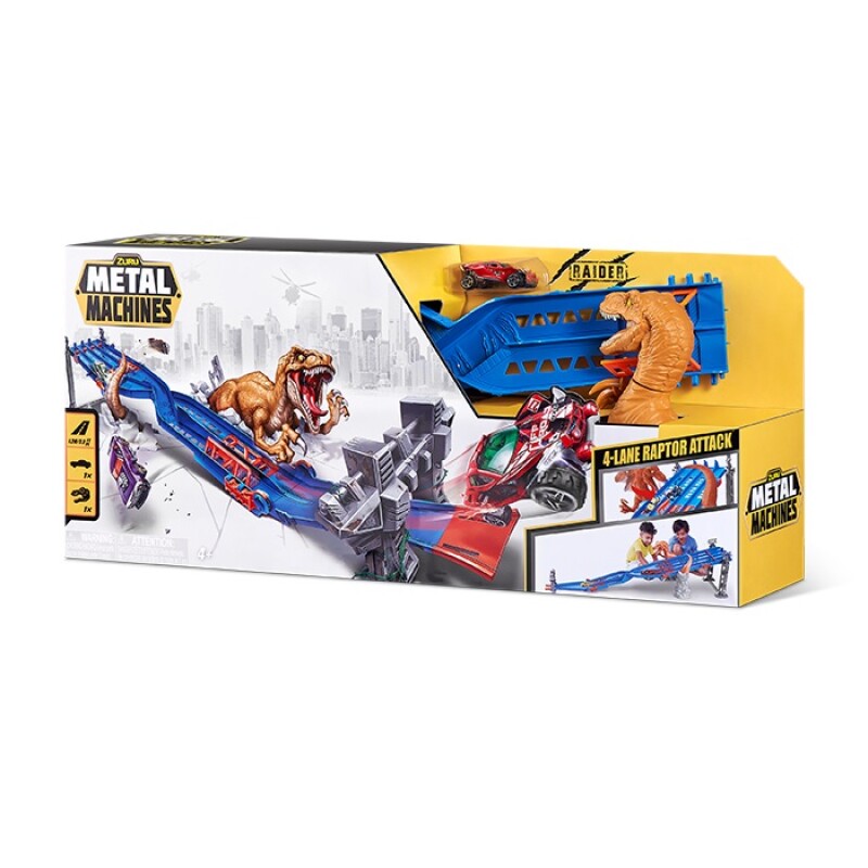 Pista Metal Machines Locura de 4 Carriles + Auto METAL MACHINES PISTA LOCURA DE 4 CARRILES C/ VEHICULO