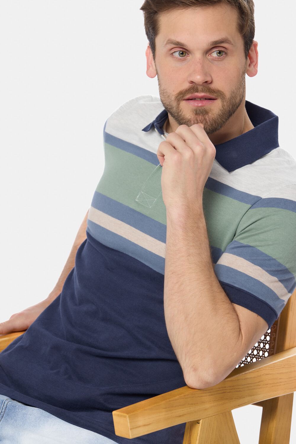 REMERA POLO RAYADA Verde