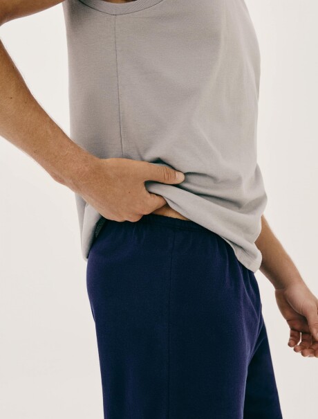 PIJAMA CORTA DE ALGODÓN AZUL