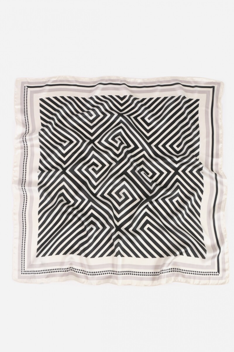 Pañuelo estampado bicolor beige