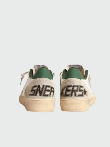 Golden Goose-Championes de cuero acordonados, Ball star Blanco