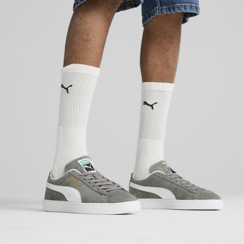 Zapatillas Puma Suede Classic Hombre Steel Gray-puma White