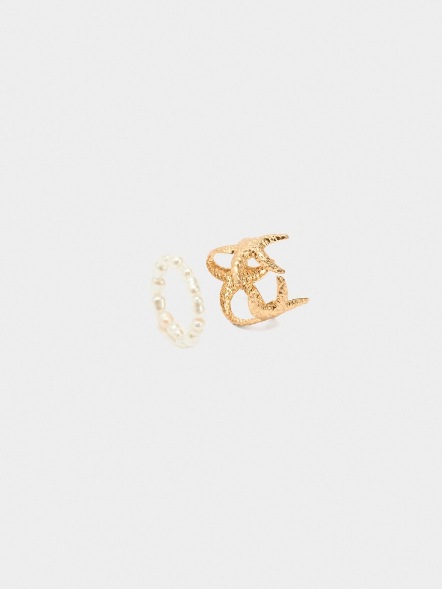 Conjunto De Anillos Golden Basics blanco