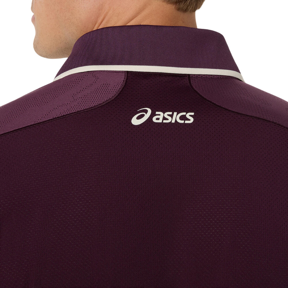 Polos Tenis Match Jacquard Polo SS Top Hombre Dark Aubergine