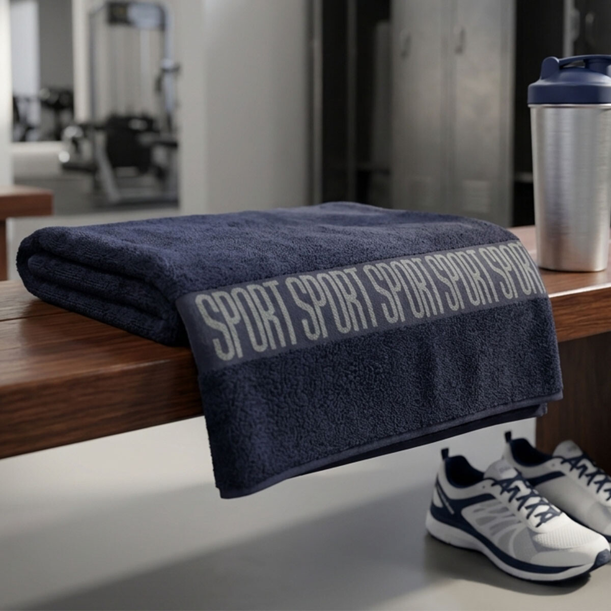 Toalla Social Sport Estampadas 30 x 80 cm - AZUL MARINO 