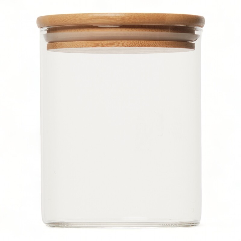 Frasco De Borosilicato Tapa Bambu 820ml Sin Color