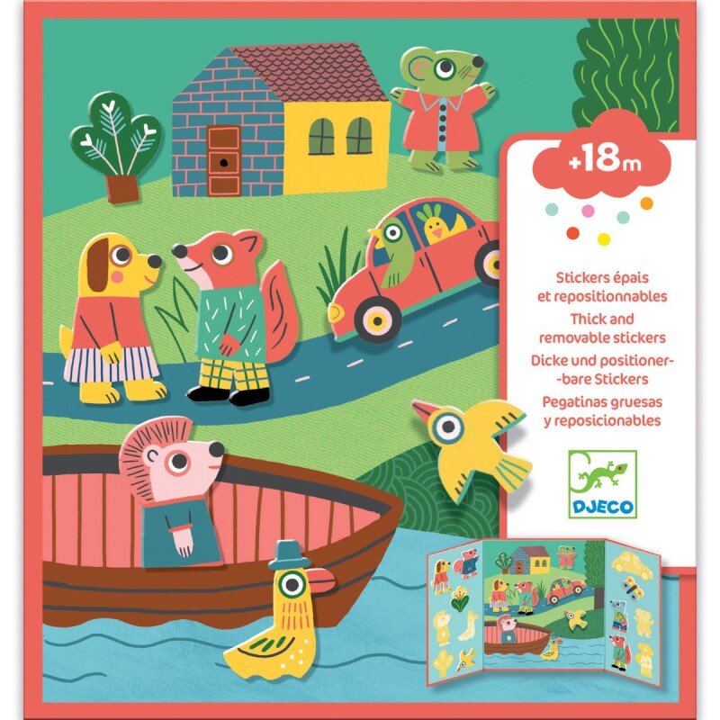 Set de stickers reposicionables Animales