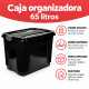 Set x3 Caja organizadora 65 lts NEGRO