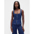 SL ZIP FRONT VEST - DK PALMER DARK WASH