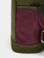 Mochila Color Block Con Nylon caqui