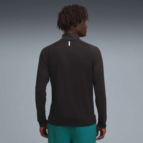 Campera Pwrtrain Fabrix Mix 1/4 Zip de Hombre Negro