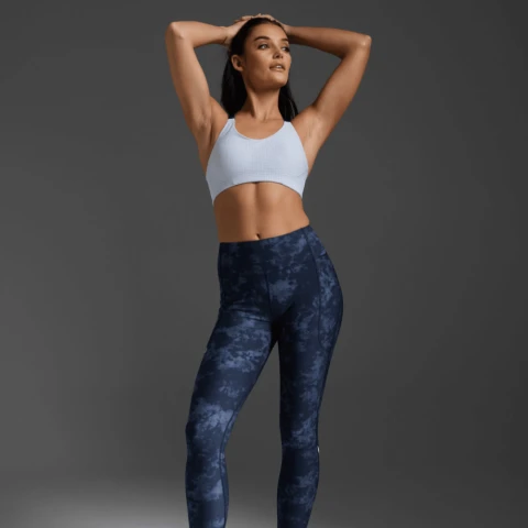 Aero Hi-Rise Compression Tights - Mujer Midnight/halogen Reflective