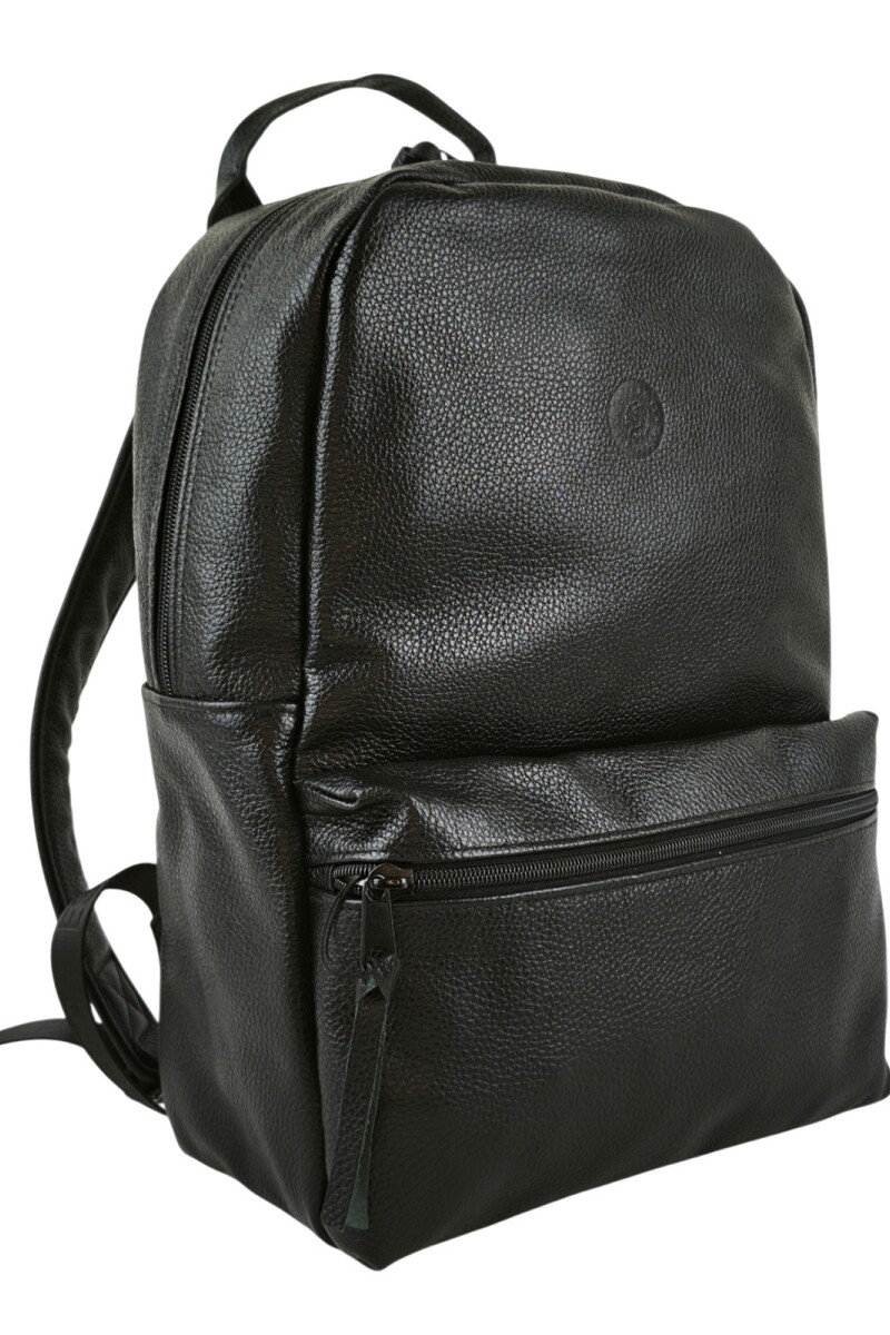 Mochila de cuero urbana Negro