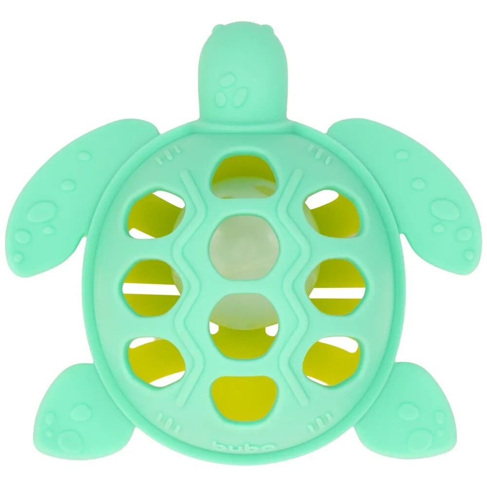 Mordillo sonajero silicona TORTUGA BUBA verde