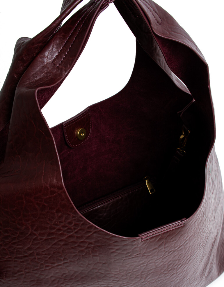 Saca Cartera Saca Efecto Croco - Rojo Burdeaux