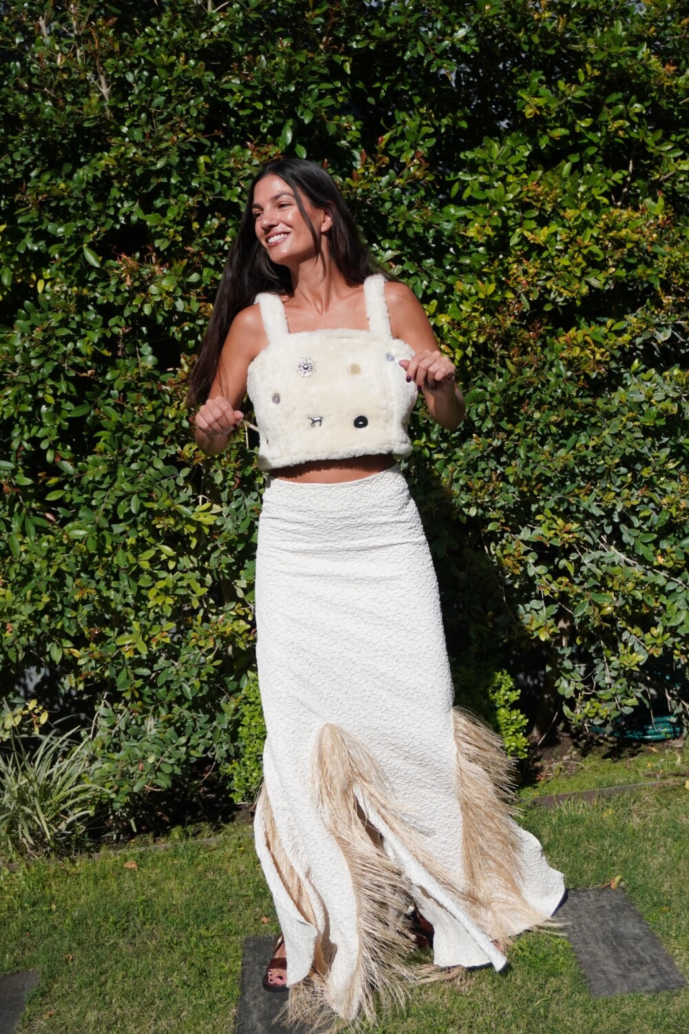 Long Multitachas Útil Top Crudo