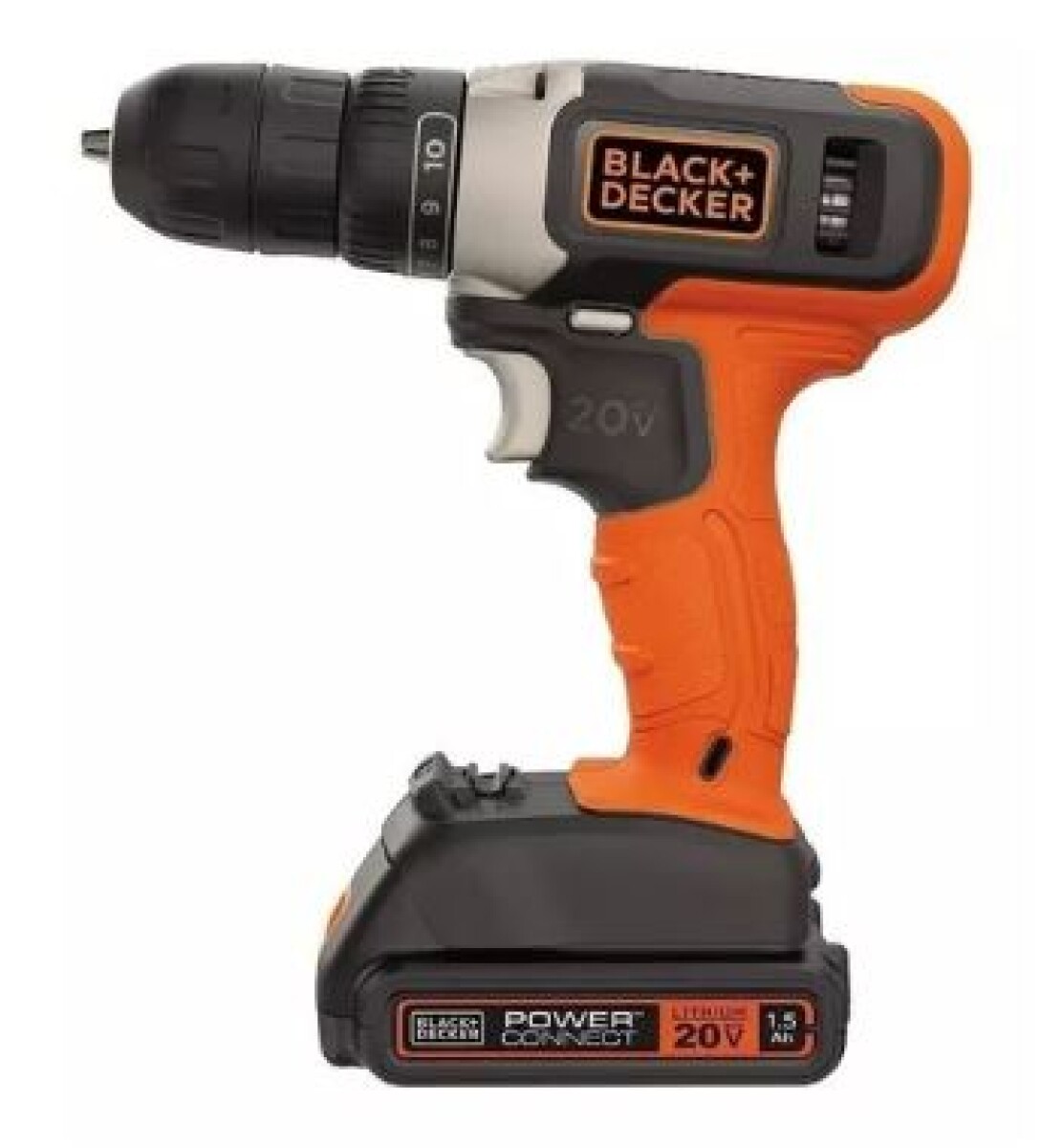 Taladro Atornillador Inalámbrico De 10 Black+decker Bcd702c1 20v + 1 Batería De 1.5ah + Accesorio Con Caja De Cartón 220v 