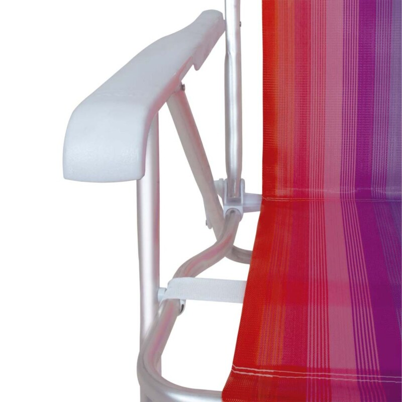 Silla reclinable 4 posiciones aluminio ROJO