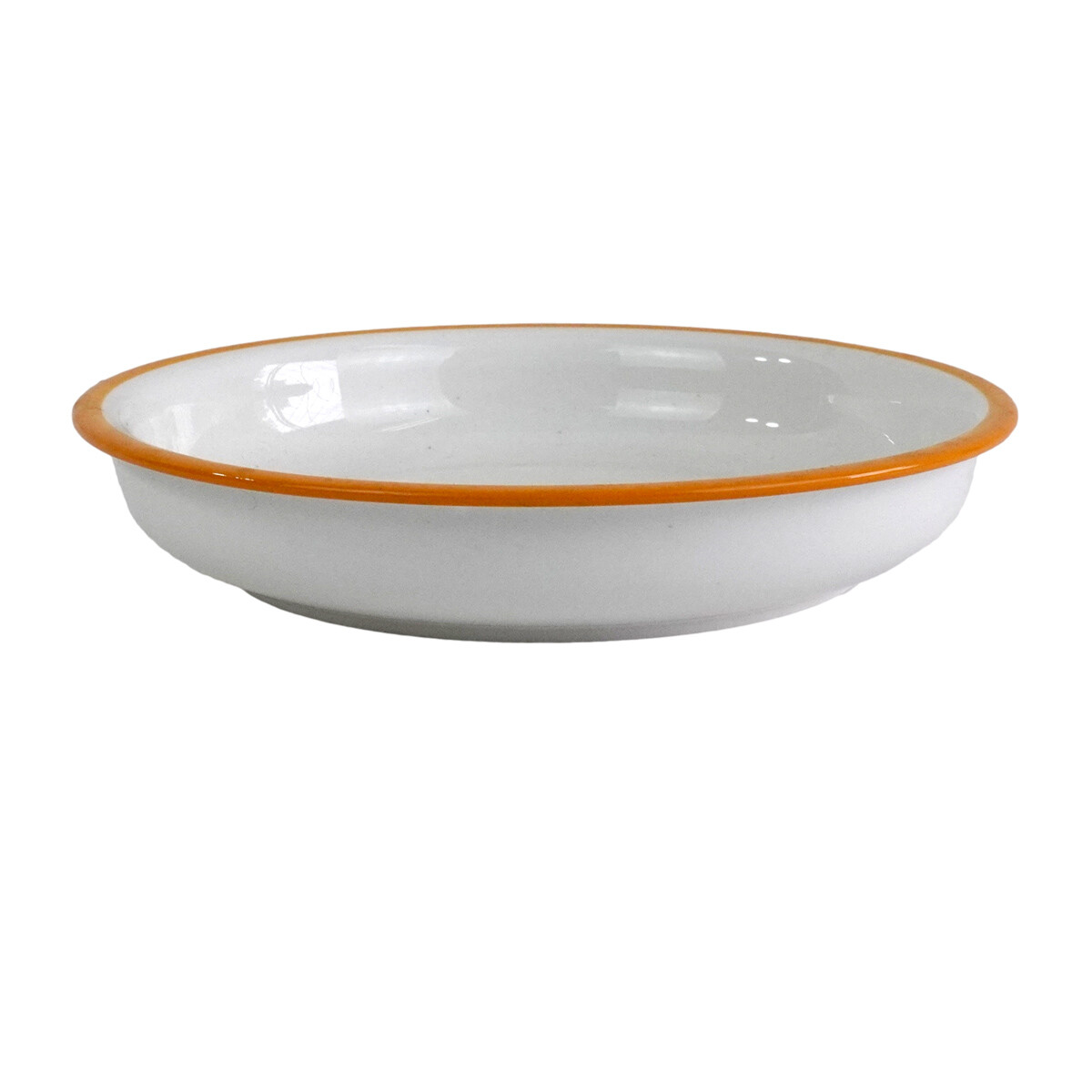 PLATO POSTRE CERAMICA BCA C/BORDE COLOR 20X3.5CM 