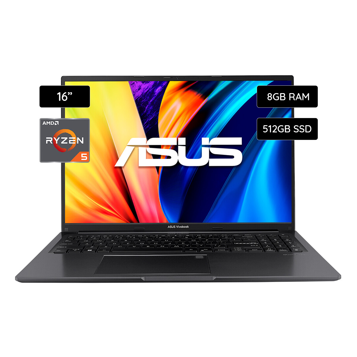 Notebook ASUS Vivobook 16 M1605YA-MB105W 16" Ryzen 5 7530U 8GB RAM 512GB SSD Español Black